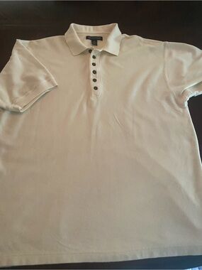 Vintage Men’s Structure Polo Shirt in Off-White XL